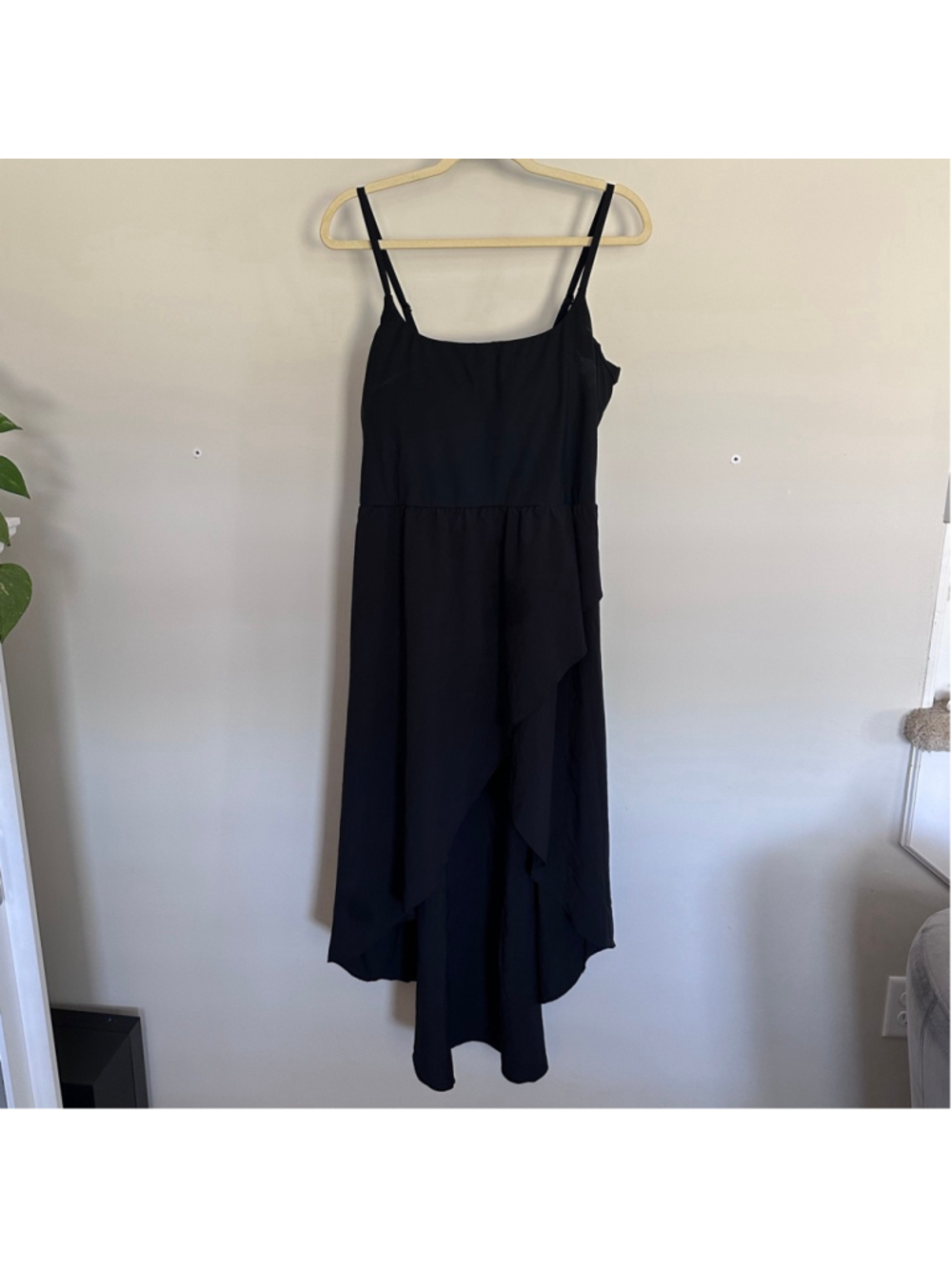 HALARA Black High Low Dress XL NWT Flowy Stretch Casual Chic - Picture 3 of 15